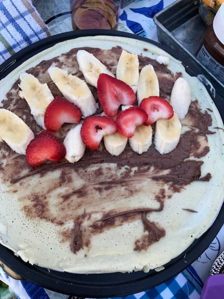 Timber Hill Winery banana strawberry crepes monthly activities