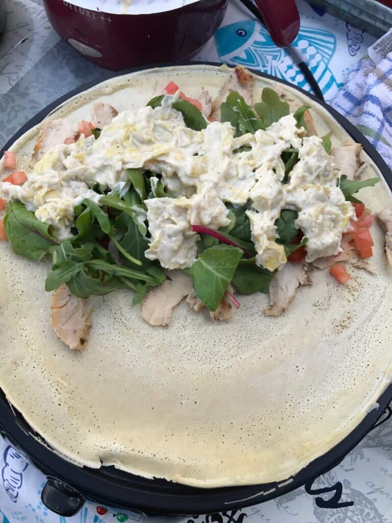 Timber Hill Winery salad crepes