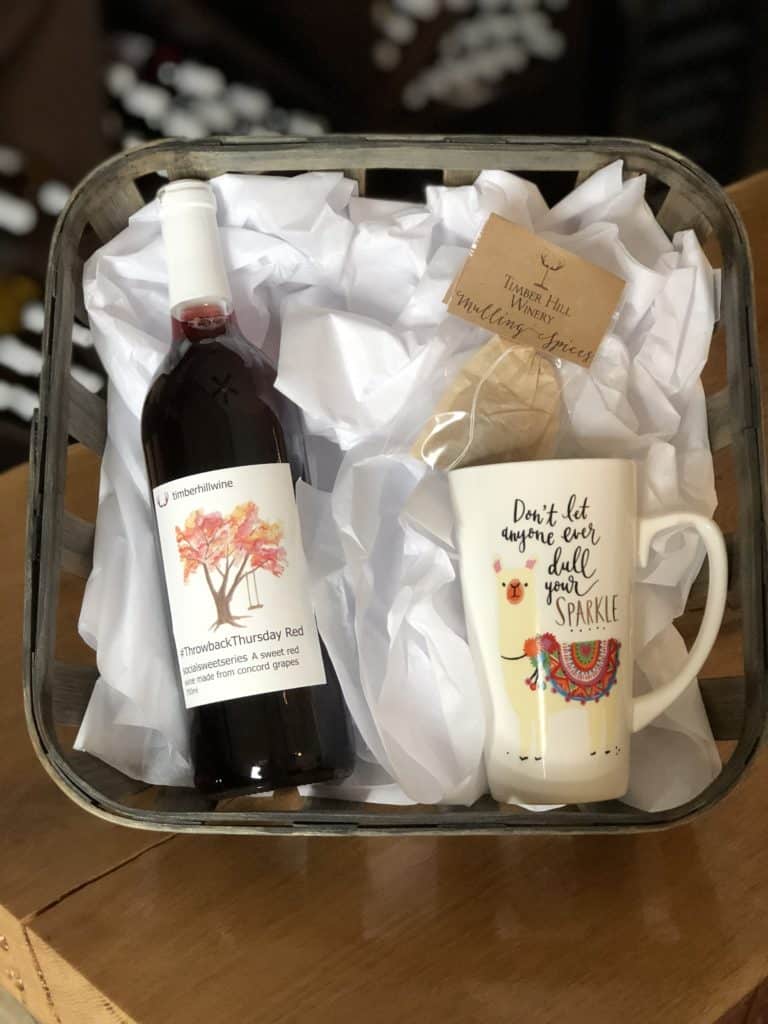 gift basket with wine