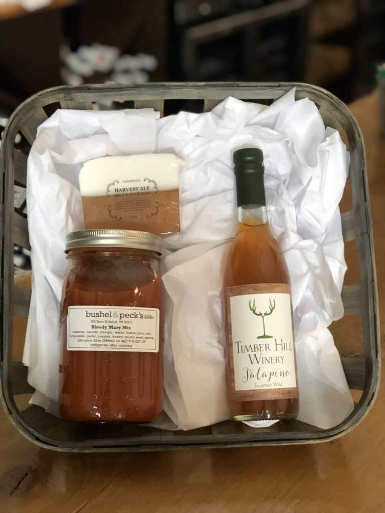 gift basket with wine