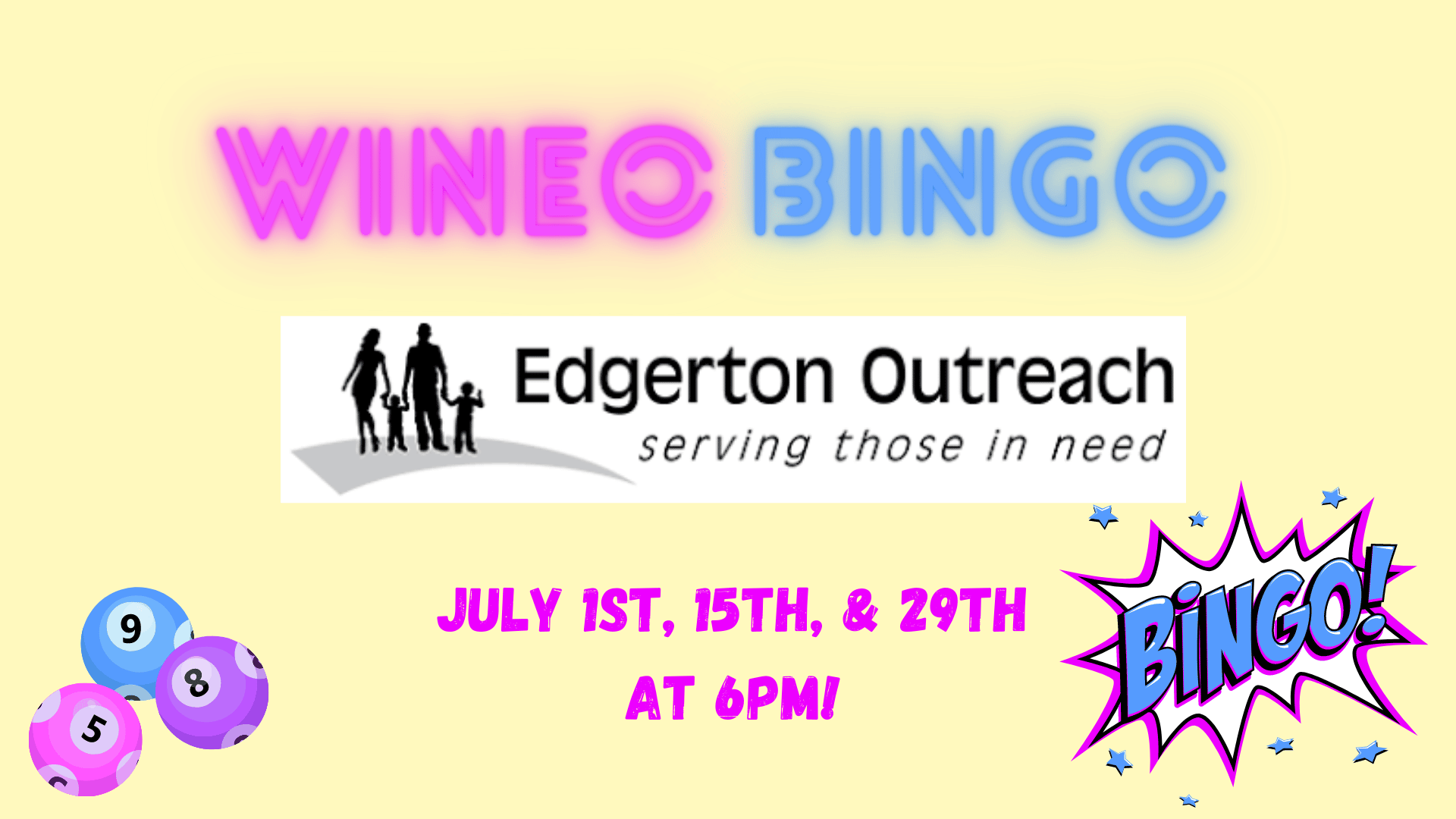 Wineo Bingo with Edgerton Community Outreach