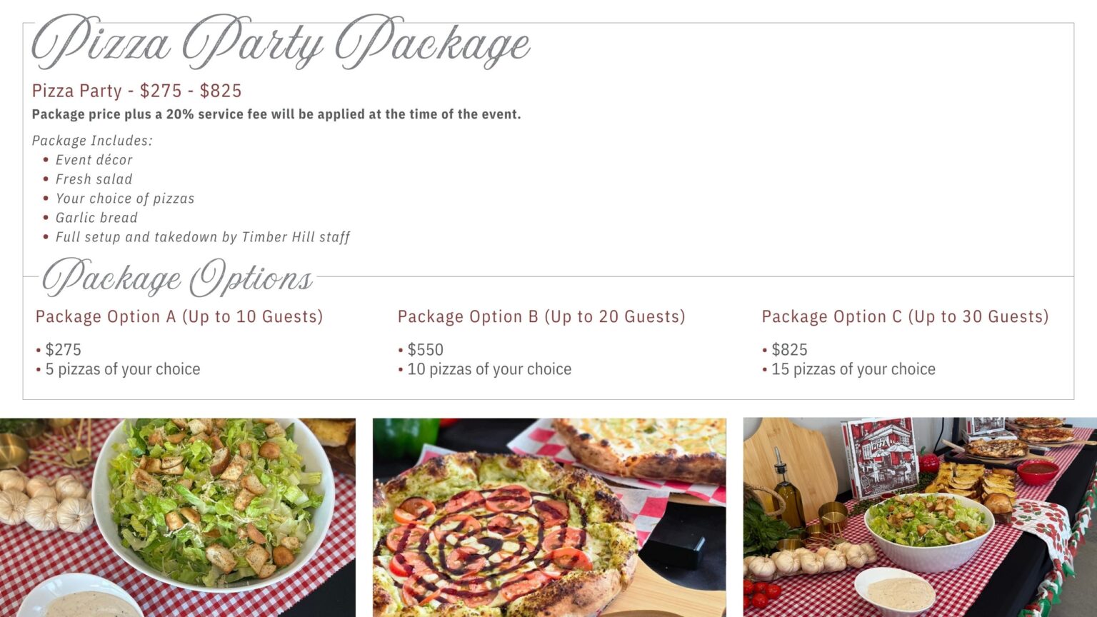 Pizza Party Package | Timber Hill Winery
